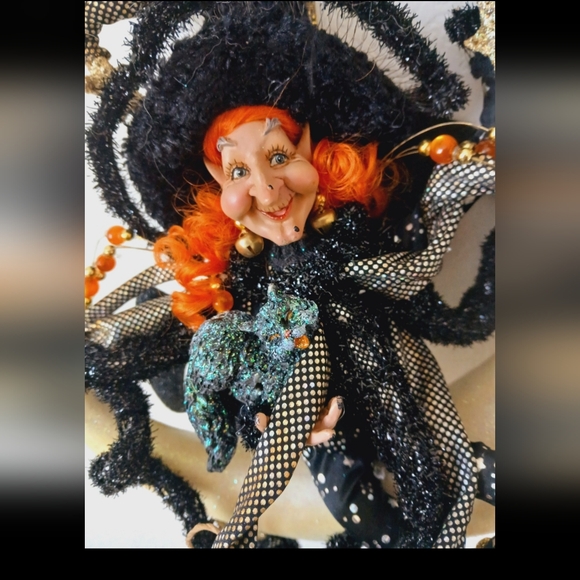 MARK ROBERTS HTF WITCH ON THE MOON HALLOWEEN  DECORATION - Picture 11 of 12